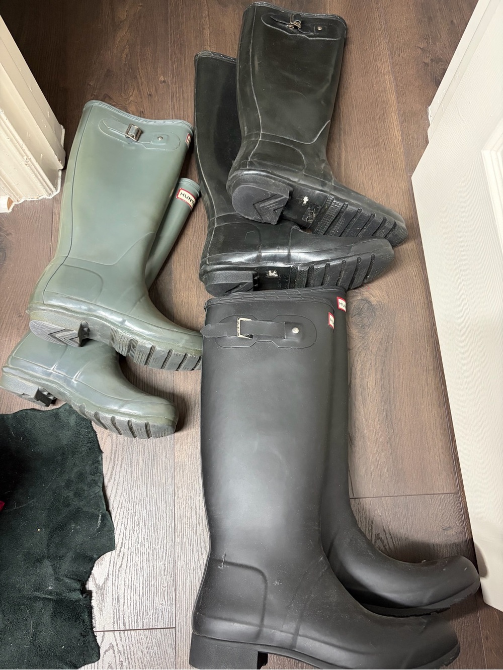 Hunter Rain Boots in Black and Olive Green
3 for 130